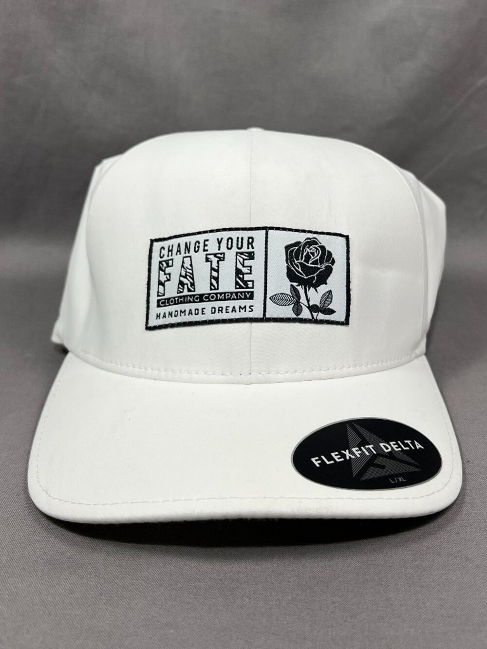 Change Your Fate Clothing Co Delta Flex Fit L/XL Hat White Performance Golf Mens - Picture 8 of 15